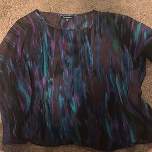 Express blue purple poncho